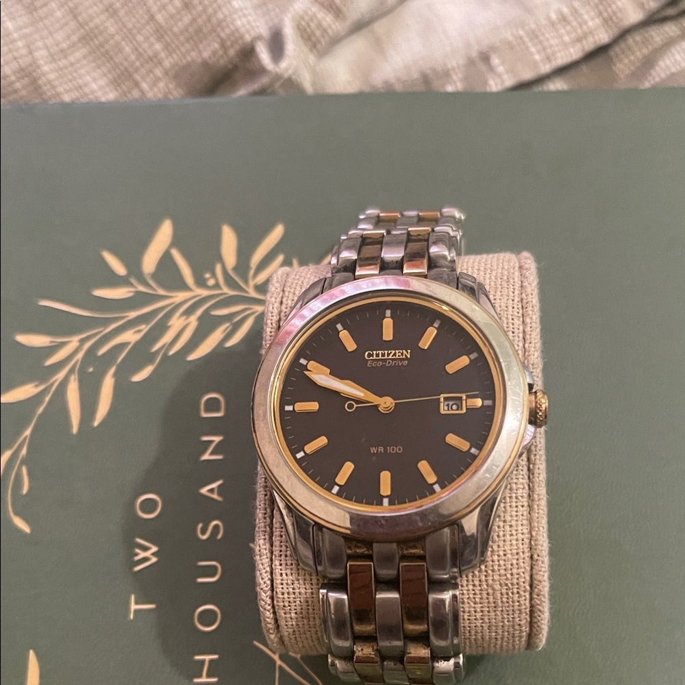 Citizen Eco-Drive Black and Gold Watch
